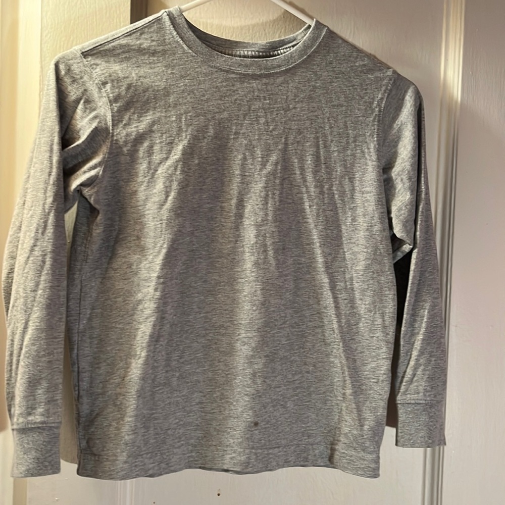 Kids Long Sleeve Grey T-Shirt Lands End
